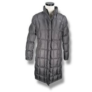 North Face Metropolis Long Puffer Jacket Coat Women's Large Gray 550 Goose Down